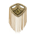 Rhinestone Chain Epaulets with Ball Chain Tassels, EP-030 (sold per piece)