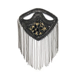 Rhinestone Chain Epaulets with Ball Chain Tassels, EP-030 (sold per piece)