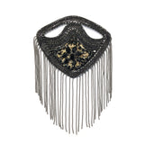 Rhinestone Chain Epaulets with Ball Chain Tassels, EP-030 (sold per piece)