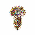 SALE! Fancy Colored Rhinestone Applique on Metal Setting, YH-082