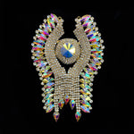 SALE! Fancy Colored Rhinestone Motif Applique on Metal Setting, YH-099