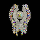 SALE! Fancy Colored Rhinestone Motif Applique on Metal Setting, YH-099