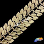 2 5/8" Metallic Leaf Embroidered Trim, EMB-005