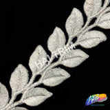 1 1/2" Metallic Leaf Embroidered Trim, EMB-017