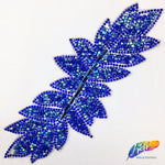 Elongated Leaf Rhinestone Iron On Applique, IRA-074