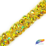1" Beaded Color AB Stone Trim on Mesh, ACR-001