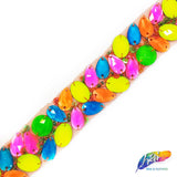 1" Beaded Color AB Stone Trim on Mesh, ACR-001