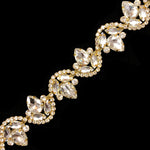 1 1/8" Fancy Wavy Teardrop Rhinestone Trim, YH-088