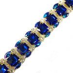 1 1/4" Fancy Colored Octagon Rhinestone Trim, YH-091