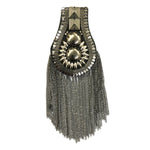 Studded Beaded Epaulet with Chain Tassels, EP-016 (sold per piece)