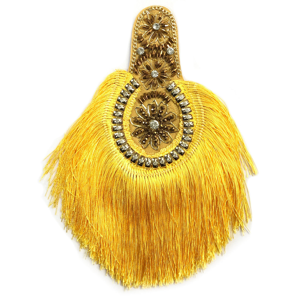Epaulets Signify Beaded Rhinestone Epaulet with Tassel Fringe, EP-026 (sold per piece ...