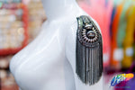 Studded Beaded Epaulet with Chain Tassels, EP-016 (sold per piece)