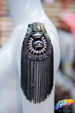 Studded Beaded Epaulet with Chain Tassels, EP-016 (sold per piece)