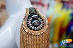 Studded Beaded Epaulet with Chain Tassels, EP-016 (sold per piece)