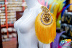 Beaded Rhinestone Epaulet with Tassel Fringe, EP-026 (sold per piece)