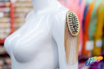 Studded Rhinestone Epaulet with Ball Chain Tassel, EP-031 (sold per piece)