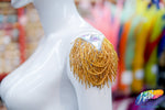 Beaded Chain Epaulet with Crystal AB Triangle Stones, EP-027 (sold per piece)