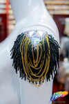 Beaded Chain Epaulet with Crystal AB Triangle Stones, EP-027 (sold per piece)