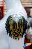Beaded Chain Epaulet with Crystal AB Triangle Stones, EP-027 (sold per piece)