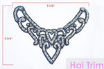 SALE! Beaded Rhinestone Applique, Wedding Formal Prom Crystal Patch, BR-017
