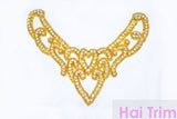 SALE! Beaded Rhinestone Applique, Wedding Formal Prom Crystal Patch, BR-017