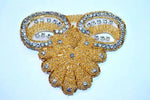 SALE! Gold Beaded Rhinestone Applique, RA-014