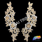 Lace Flower Applique with Pearl Beads, LAP-30