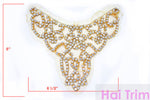SALE! Beaded Rhinestone Applique, Wedding Formal Prom Crystal Patch, RA-032