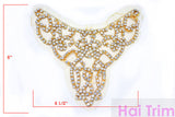 SALE! Beaded Rhinestone Applique, Wedding Formal Prom Crystal Patch, RA-032