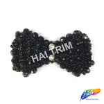 Bow Tie Beaded Rhinestone Applique, BA-007