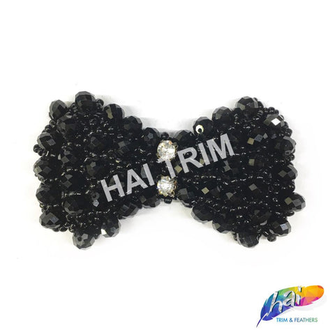 Bow Tie Beaded Rhinestone Applique, BA-007
