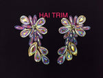 Color AB Textured Resin Stone Motif Applique (sold by pair), NAS-031