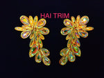 Color AB Textured Resin Stone Motif Applique (sold by pair), NAS-031