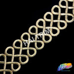 2 1/2" Metallic Infinity Embroidered Trim, EMB-006