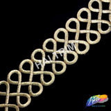 2 1/2" Metallic Infinity Embroidered Trim, EMB-006