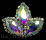 3-Petal Glass Flower Rhinestone Applique, RA-086