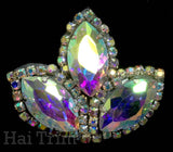 3-Petal Glass Flower Rhinestone Applique, RA-086