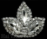 3-Petal Glass Flower Rhinestone Applique, RA-086