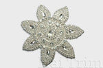 SALE! Beaded Rhinestone Applique, Wedding Formal Prom Crystal Patch, RA-202