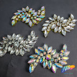 Fancy Wavy Rhinestone Motif Applique, RA-082