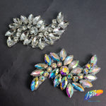 Fancy Wavy Rhinestone Motif Applique, RA-082