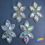 6-Petal Glass Flower Rhinestone Applique, RA-079