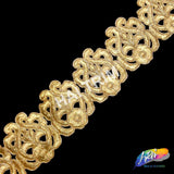 2 3/4" Metallic Armor Embroidered Trim, EMB-011