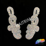 Beaded Rhinestone Motif Applique (sold by pair), RA-254