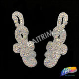 Beaded Rhinestone Motif Applique (sold by pair), RA-254