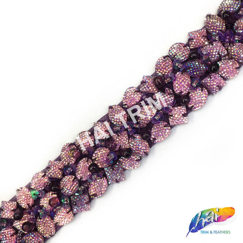 SALE! 3-row Beaded Textured Stone Trim by Yard Piece, ACR-004
