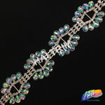 SALE! 1 1/2" Color Acrylic Flower Rhinestone Trim, ACR-014