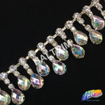 SALE! 1 1/4" Color AB Dangling Rhinestone Trim, ACR-016
