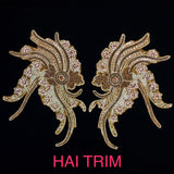 Gel-Back Rhinestone Appliques, Colored Iron-on Crystal Rhinestone Patches by the Pair, IRA-019