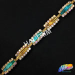 SALE! 1/2" Multicolored Rhinestone Trim, ACR-018